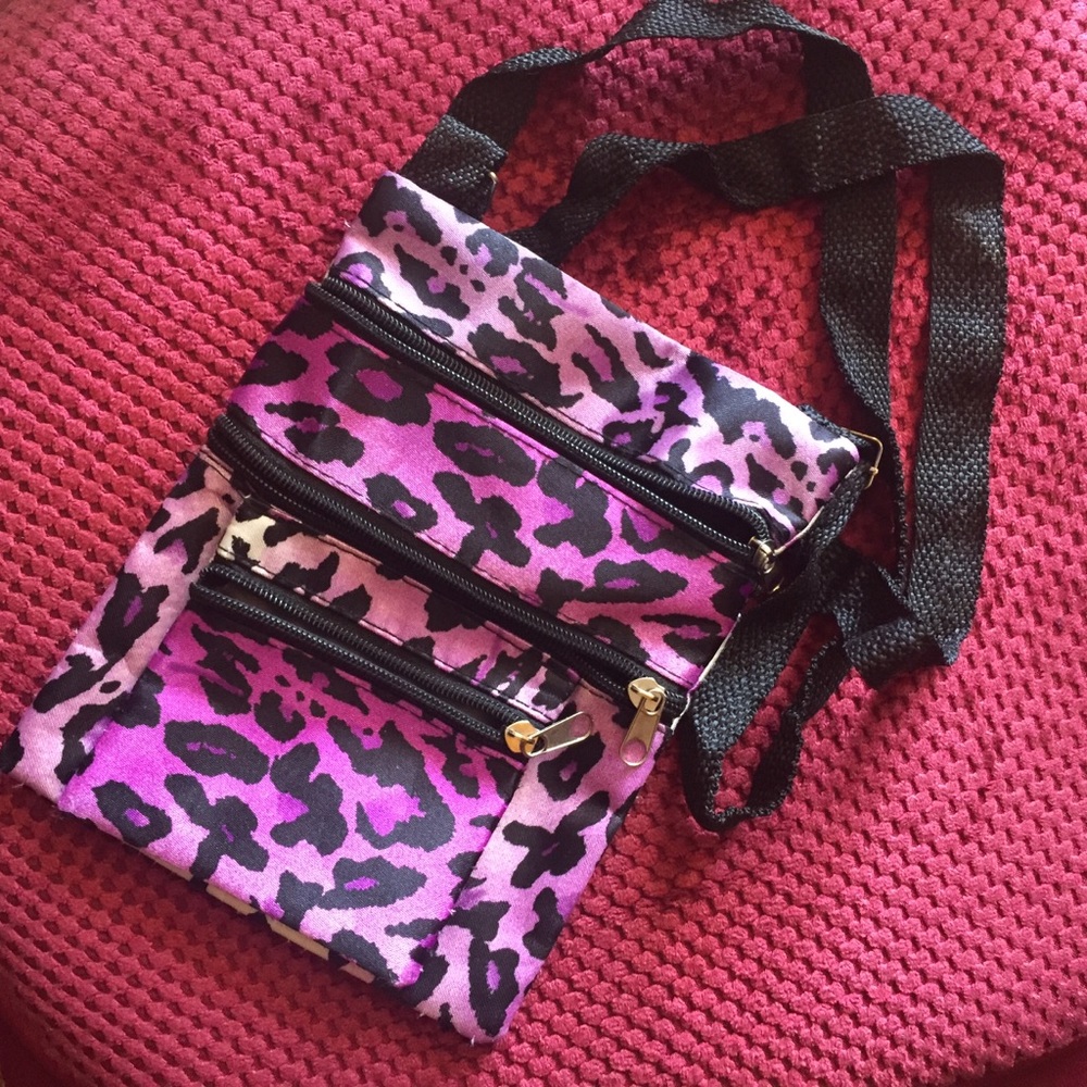 Purple ombré animal print purse